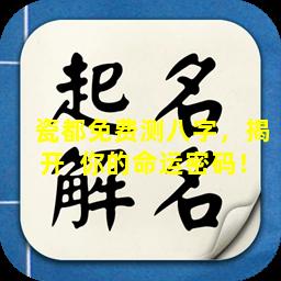 瓷都免费测八字，揭开  你的命运密码！